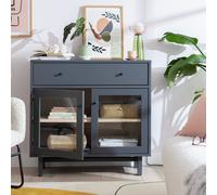 Habitat Jadon 2 Door Display Cabinet - Dark Grey & Oak