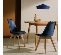 Habitat Jerry Pair of Dining Chair - Navy Blue