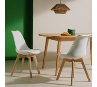 Habitat Jerry Pair of Dining Chair - White