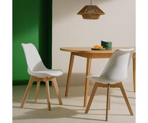 Habitat Jerry Pair of Dining Chair - White