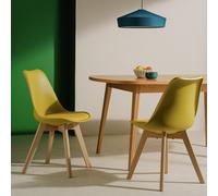 Habitat Jerry Pair of Dining Chair - Yellow