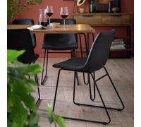 Habitat Joey Pair of Faux Leather Dining Chairs - Black