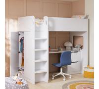 Habitat Jude High Sleeper With Wardrobe - White