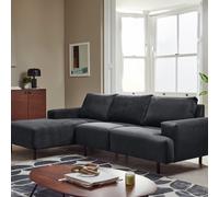 Habitat Julien Fabric Left Hand Corner Chaise Sofa - Charcoal