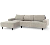 Habitat Julien Velvet Left Hand Corner Chaise Sofa - Natural