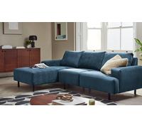 Habitat Julien Velvet Left Hand Corner Chaise Sofa - Navy