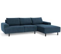 Habitat Julien Velvet Right Hand Corner Chaise Sofa - Navy