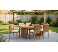 Habitat June 6 Seater Rattan Effect Patio Set - Brown