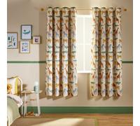 Habitat Kids Safari Print Blackout Eyelet Curtains - Cream - 168x183cm