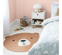 Habitat Kids Teddy Bear Round Brown Flatweave Rug - 100cm