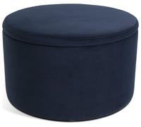 Habitat Large Dex Velvet Storage Footstool - Navy