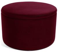 Habitat Large Dex Velvet Storage Footstool - Wine