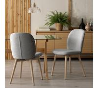 Habitat Laurel Pair of Fabric Dining Chairs - Grey