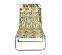 Habitat Leaf Print Folding Metal Sun Lounger - Green