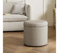 Habitat Leo Fabric Storage Ottoman - Natural Stripe