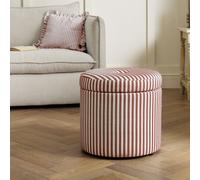 Habitat Leo Fabric Storage Ottoman - Plum Stripe