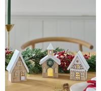 Habitat Light Up Wooden Cottage Set Christmas Decoration