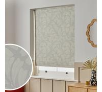 Habitat Linear Leaves Blackout Grey Roller Blind - 120cm