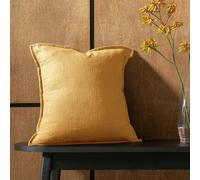 Habitat Linen Look Cushion - Mustard - 50x50cm