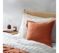 Habitat Linen Look Cushion - Terracotta - 50x50cm