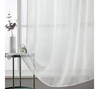 Habitat Linen Look Ladder Voile Curtain - White - 140x229cm