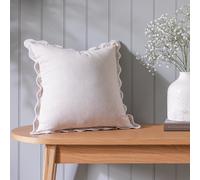 Habitat Linen Scallop Edge Cushion - Natural - 43x43cm