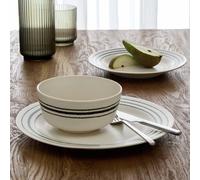 Habitat Lines 12 Piece Stoneware Dinner Set - Matt Cream