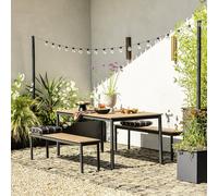 Habitat Loft Living 6 Seater Wooden Patio Set - Natural