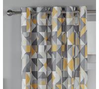 Habitat Loft Living Geo Fully Lined Eyelet Curtains -Natural