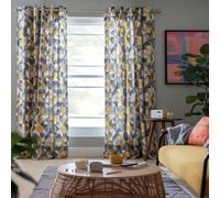 Habitat Loft Living Geo Fully Lined Eyelet Curtains -Natural