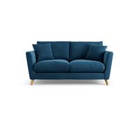 Habitat Lomond Velvet 2 Seater Sofa - Blue - Ash Leg
