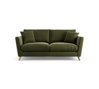 Habitat Lomond Velvet 3 Seater Sofa - Moss Green - Ash Leg
