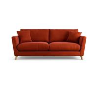Habitat Lomond Velvet 4 Seater Sofa - Orange - Ash Leg