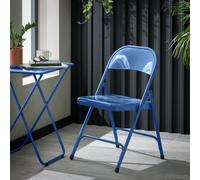 Habitat Macadam Metal Folding Chair - Blue