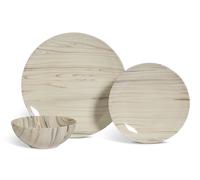 Habitat Marble Slip 12 Piece Stoneware Dinner Set - Cream