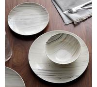 Habitat Marble Slip 12 Piece Stoneware Dinner Set - Cream