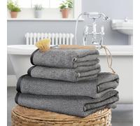 Habitat Marl 4 Piece Towel Bale - Black