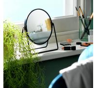 Habitat Matte Black Metal Round Pedestal Swivel Mirror - 21x19cm