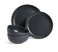 Habitat Matte Glaze 12 Piece Stoneware Dinner Set - Charcoal