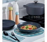 Habitat Matte Glaze 12 Piece Stoneware Dinner Set - Charcoal