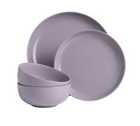 Habitat Matte Glaze 12 Piece Stoneware Dinner Set - Lilac