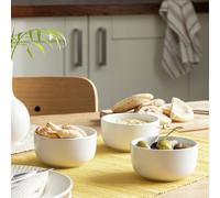 Habitat Matte Glaze 3 Piece Stoneware Nibble Bowls - White