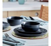 Habitat Matte Glaze 4 Piece Stoneware Pasta Bowl - Charcoal