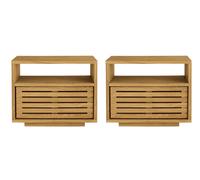 Habitat Max 1 Drawer Set of 2 Bedside Table - Oak
