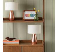 Habitat Maya Pair of Touch Table Lamps - Copper & Cream