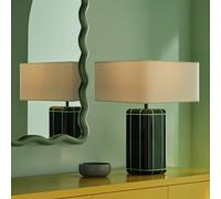 Habitat Metro Tile Large Table Lamp 44cm - Dark Green
