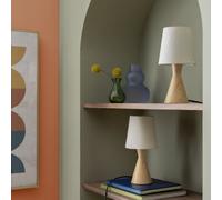 Habitat Modern Wood Table Lamp Pair - Natural