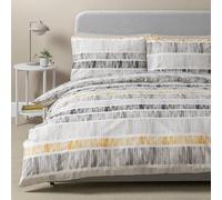 Habitat Mono Variegated Stripe Grey Bedding Set - Double