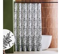 Habitat Monochrome Floral Antibacterial Shower Curtain - Black & White