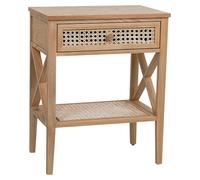 Habitat Mornington Rattan 1 Drawer Bedside Table - Oak